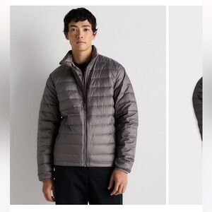 Quince Men Lightweight Down Packable Puffer Jacket Gray XL NWT